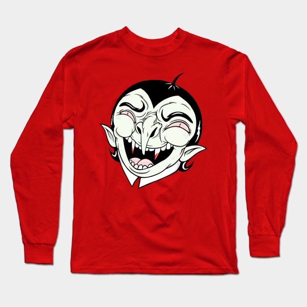 Vampire Face Long Sleeve T-Shirt by flynnryanart